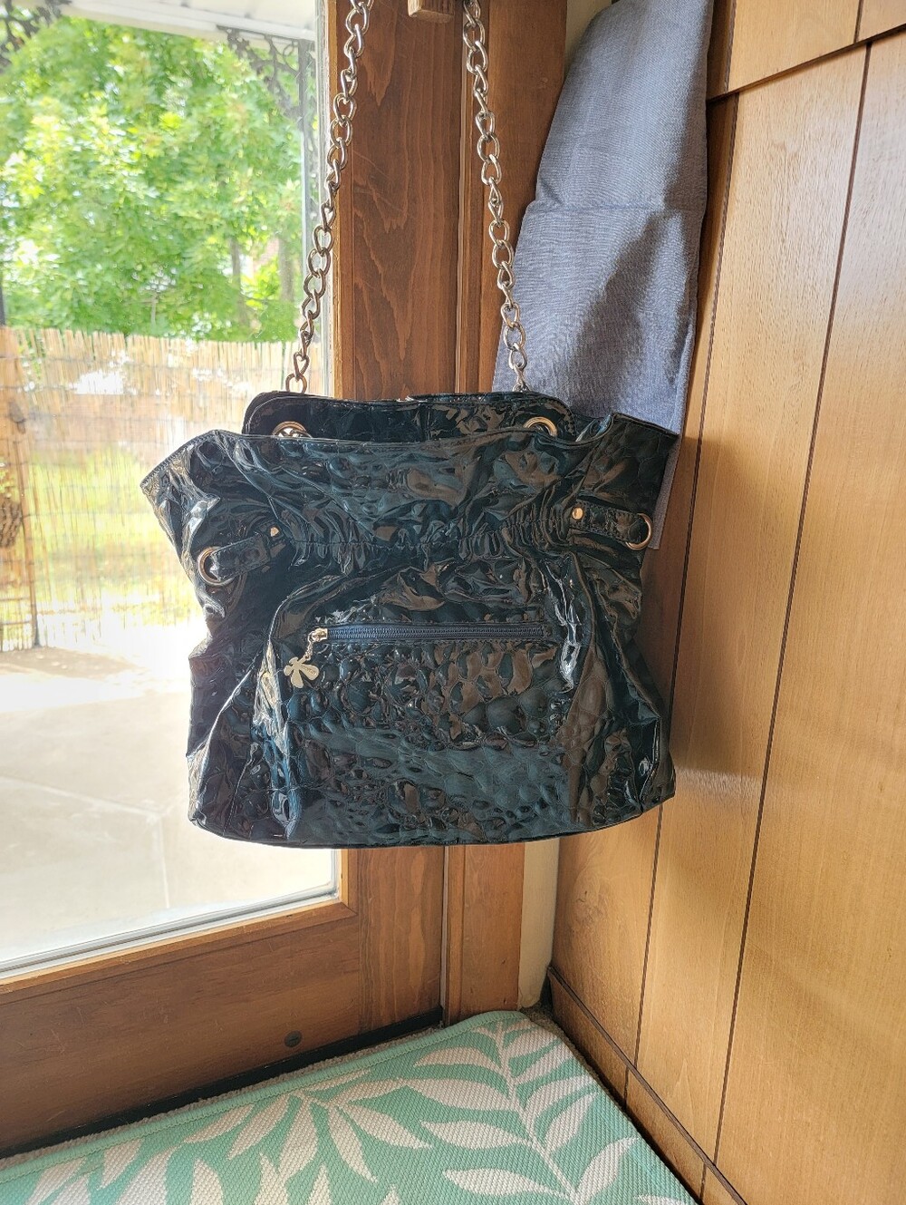Chunky Chain Y2K Wet Look Hobo Bag